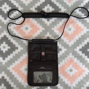 Victorinox Black Travel Neck Pouch with documents and Badge slots